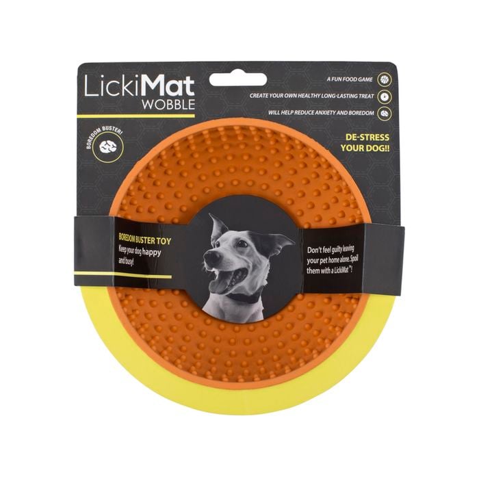 LickiMat Wobble Slow Feeder Boredom Buster Dog Food Bowl - Orange