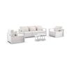 Whitehaven 3+1+1 Outdoor Aluminium Lounge Set White With Hugo Coffee Table & Sunbrella Canvas Cushions