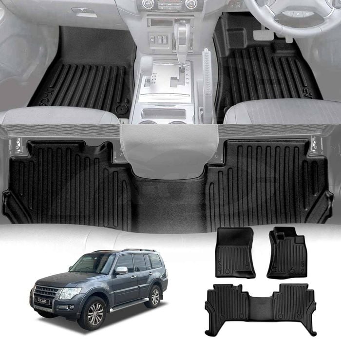 3D Floor Mats for Mitsubishi Pajero 2006-2022 Heavy Duty Front Rear Mats Carpet Liner