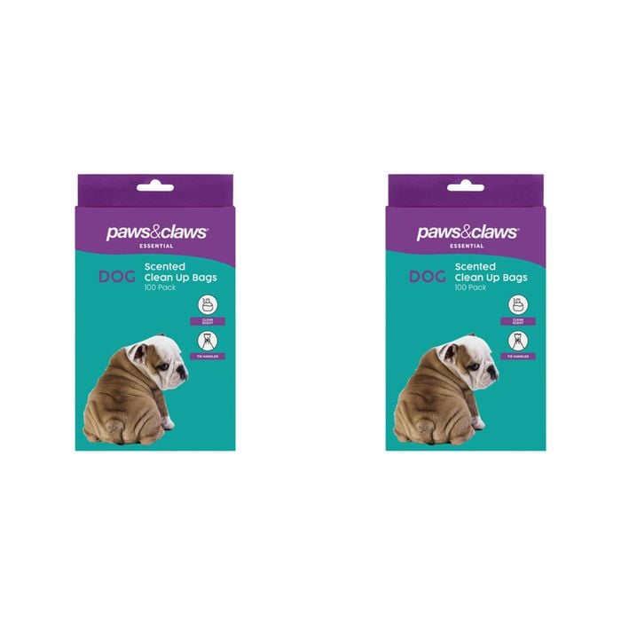 2x 100PK Paws & Claws Scented Puppy Clean Up Bags