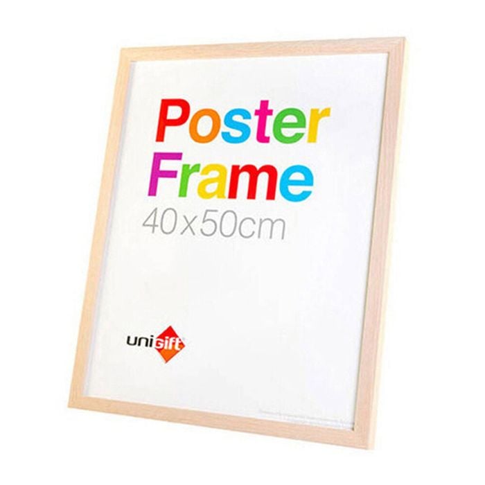 Unigift Wooden/Glass Hanging Poster Picture Photo Frame 40x50cm Natural