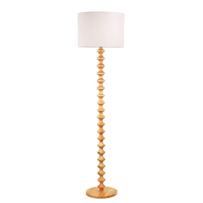 Oriel Lighting Spindle Floor Lamp Black Natural