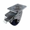 Easyroll 125mm Blue Rubber Castor Swivel Brake