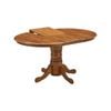 Linaria Extendable Dining Table 150cm Pedestral Stand Solid Rubber Wood - Walnut