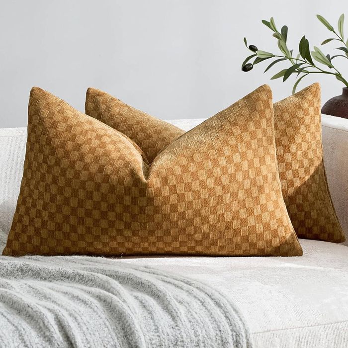 Gioia Casa 2-Pack Chenille Waffle Cushion Covers 30cm x 50cm - Mustard