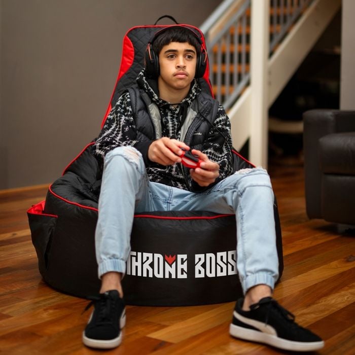 Throne Boss Adult Red Gaming Bean Bag Chair Bunnings Australia