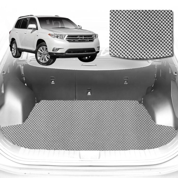 6D Diamond Car Boot Mat for Toyota Kluger (XU40)2007-2013-Cargo Mat-Grey-Outback GT
