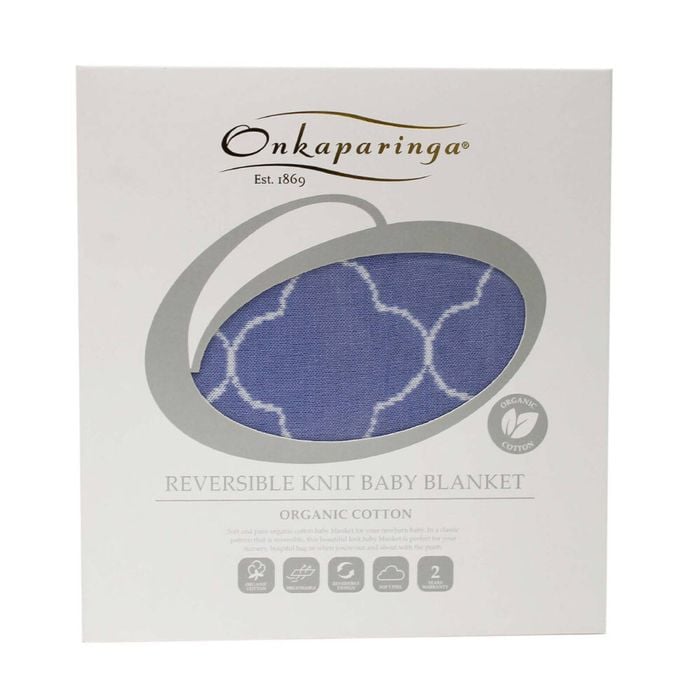 Onkaparinga Baby Clouds Organic Cotton Blanket - Blue