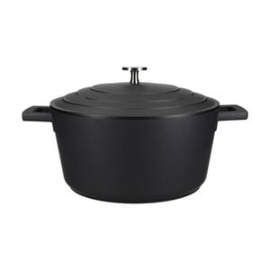 Mastercraft 4l Large Cast Aluminium Casserole Cooking Pot Dish Black 24cm