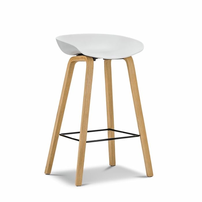 Replica Set of 2 White & Natural Hay Bar Stools