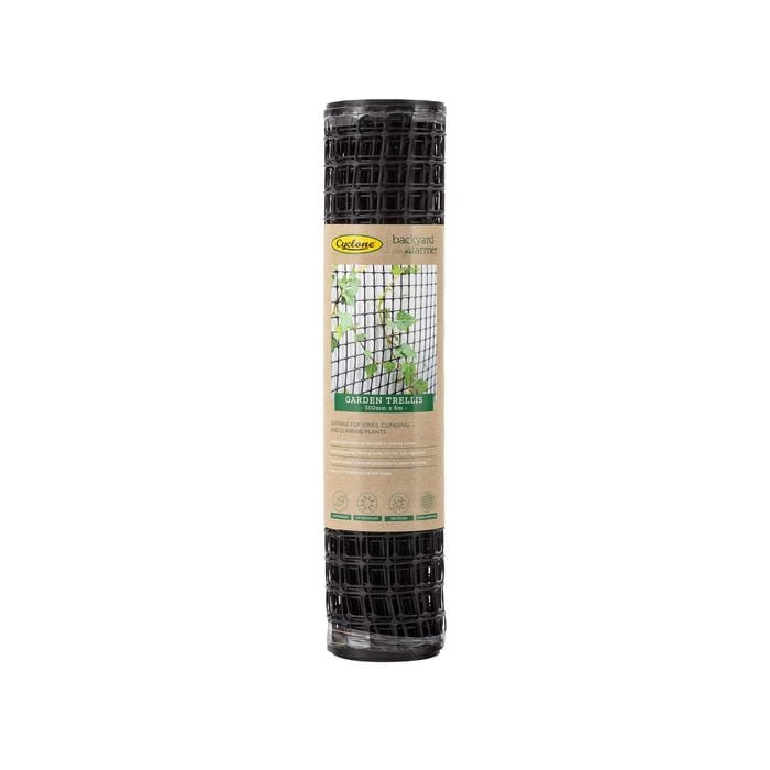 Cyclone 500 x 25mm x 6.0m Backyard Farmer Plastic Garden Trellis - Black