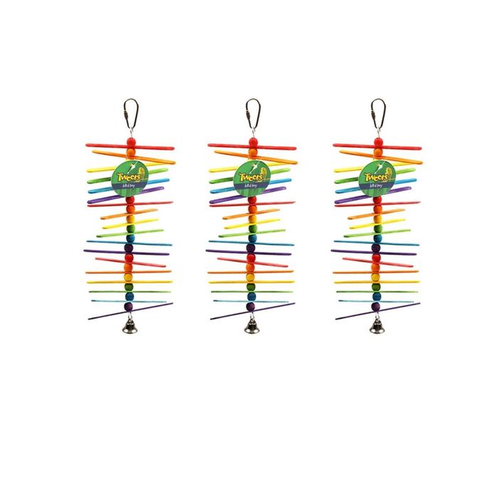 YES4PETS 3 x Hanging Swing Bird Parrot Parakeet Cockatiel Budgie Toy With Bells
