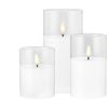 3pc Maxwell & Williams Let's Get Lit Led Flameless Wax Candles Set Clear
