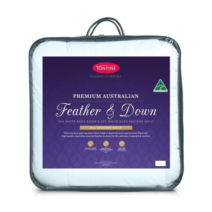 Tontine 50/50 Australian Feather And Down Quilt Duvet All Seasons Doona Single