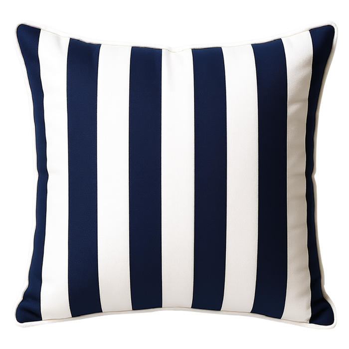 Mojo 60cm Cabana Stripe Navy Cushion Cover with Pipe