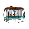Kahuna Trampoline 16 Ft With Basketball Set And Roof Cover - Green