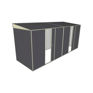 Build-a-Shed 1.5 x 4.5 x 2m Dual Single Sliding Side Door Skillion Shed - Grey