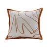 Anyhouz Pillowcase White With Orange Abstract Line Print Decorative Cushion Cover