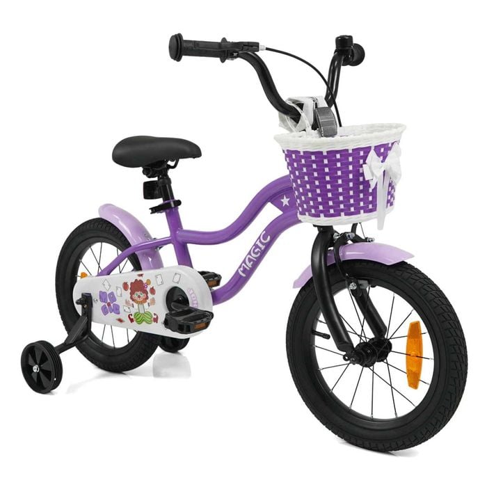 Costway 35cm Kid Dual Brake Bike Training Wheel Adjustable Purple