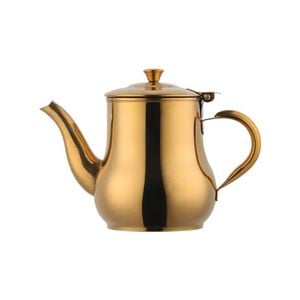 ANYGLEAM Teapot Gold Stainless Steel with Filter for Coffee, Tea, Oil and Liquid Seasonings Container Kettle