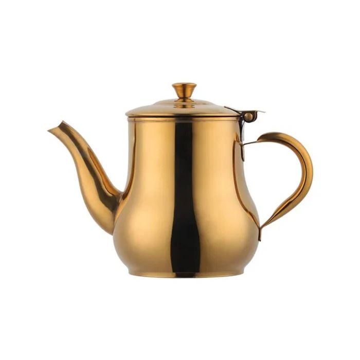 ANYGLEAM Teapot Gold Stainless Steel with Filter for Coffee, Tea, Oil and Liquid Seasonings Container Kettle