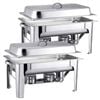 SOGA 2 Pack Chafing Dish Single Pan 9L Stainless Steel Food Warmer