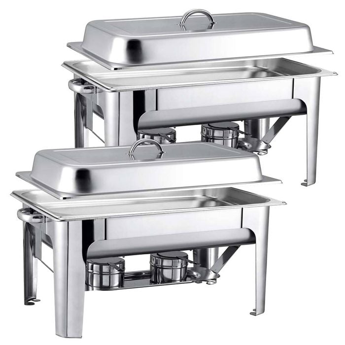 SOGA 2 Pack Chafing Dish Single Pan 9L Stainless Steel Food Warmer