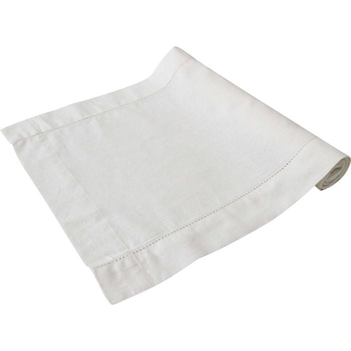 LVD Drawn Thread Cotton/Linen Dining Table Runner 38 x 180cm Ivory