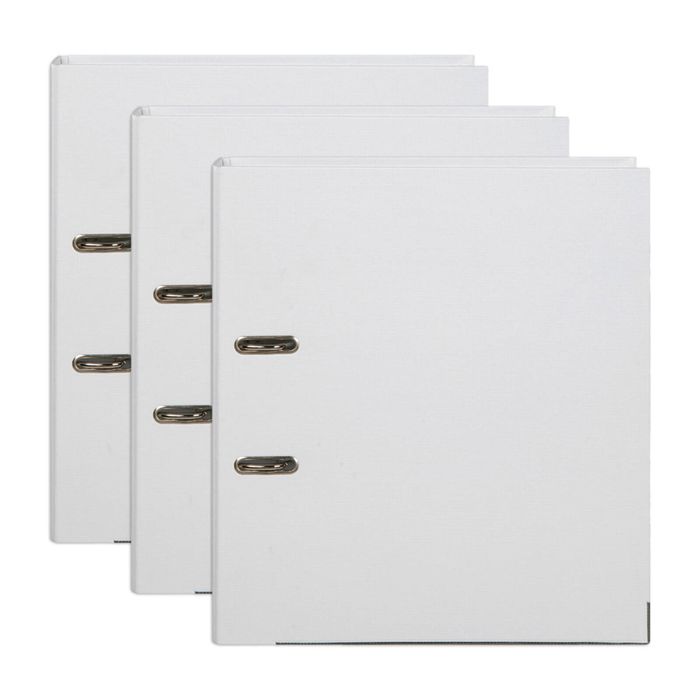 3x Marbig Pe Linen Lever Arch File Folder A4 Document Holder Organiser White