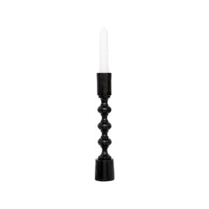 Ssh Collection Ripple 25cm Single Candle Stand - Black