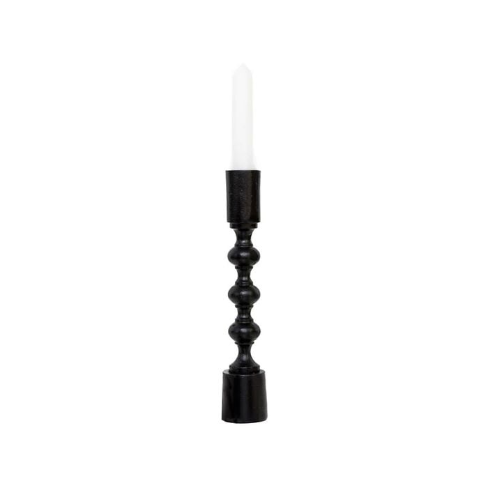 Ssh Collection Ripple 25cm Single Candle Stand - Black