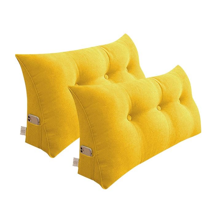 SOGA 2x 100cm Yellow Wedge Bed Pillows