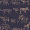 Boutique 52cm x 10m Safari Midnight Wallpaper - Midnight