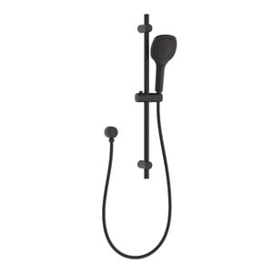 Mondella Cadenza Matte Black 3 Function Rail Shower Set WELS 3 Star 9L/min