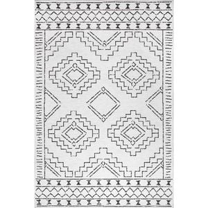 The Rug Connection Roy Leeroy Natural White 270x180cm - Large Washable Indoor Floor Rug