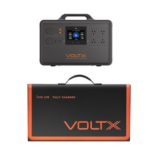 Voltx 2400w 2240wh Portable Power Station + 100w Foldable Solar Panel – Camping, Rv & Emergency Backup Power Kit