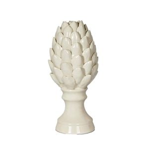 Belle Ceramic Artichoke Sculpture Tall 15x32cm - White