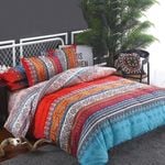 Dreamfields Queen Mandala Stripe Design Soft Quilt Doona Duvet Cover Set