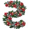 Catzon 9FT Christmas Garland with LED Lights & Berries-Color Lights