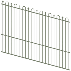 ProtectorAl 1201 - 2400 x 1800mm Pale Eucalypt Raked Up to 15º Loop And Spear Top Pool Fence Panel