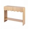 Artiss 2-Drawer Console Table, Scalloped Entryway Table with Safe Rounded Corners, 100 x 31 x 80 cm