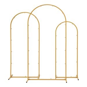 Wedding Arch Backdrop Stand Set of 3 Gold Metal Wedding Arched Frame