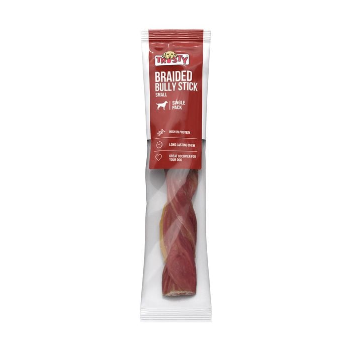 Trusty 40g Small Braided Bully Stick Adult Dog Treats