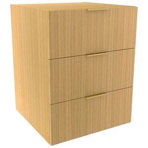 Lugna 768 x 600 x 580mm Sand 3 Drawer Storage Cabinet