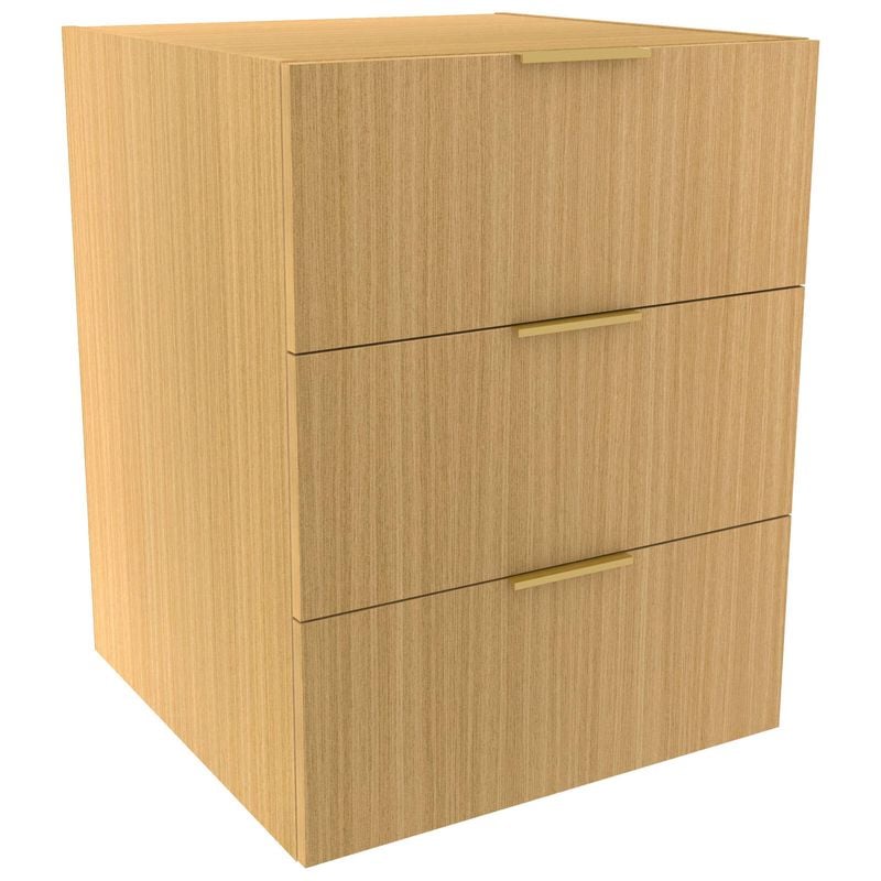 Lugna 768 x 600 x 580mm Sand 3 Drawer Storage Cabinet