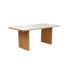 HomeStar Marve Rectangular Sintered Stone Marble Looking Kitchen Dining 180cm White/Natural