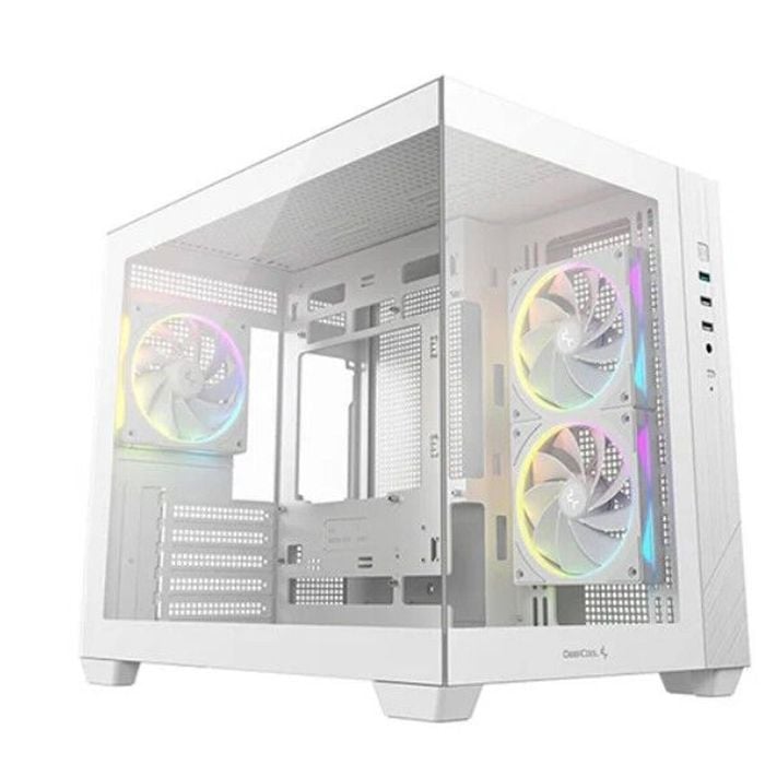Deepcool Cg330 3f Wh M-atx, Support Btf Back-plug Motherboard, Usb3.0 X1,usb2.0 X2,audio X1,pre-installed With 3 Pwm Argb Fans