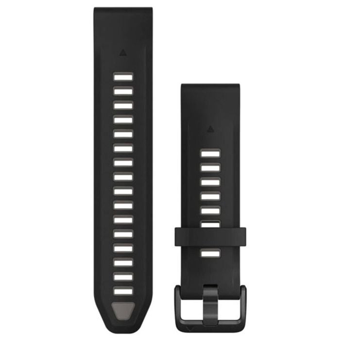 Garmin Quickfit 20 Silicone Band - Black/pebble Grey