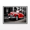 Old Red Car in the Street   Print 100% Australian Made 120x90cm  (Poster)
