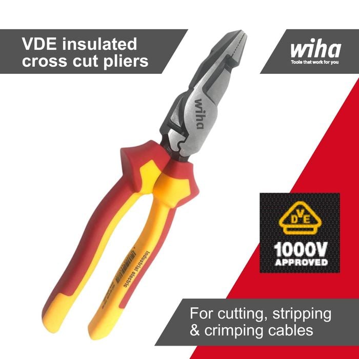 Wiha Tools 220mm 1000V Insulated VDE Crosscut Pliers
